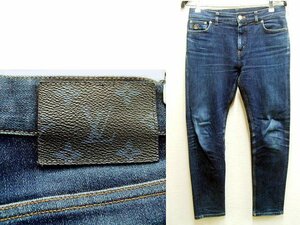 ◇即決[W29]美色 色落ち LOUIS VUITTON 16SS SLIM STRETCH モノグラム パッチ 日本製 ストレッチ スリム デニム ルイヴィトン パンツ■4231