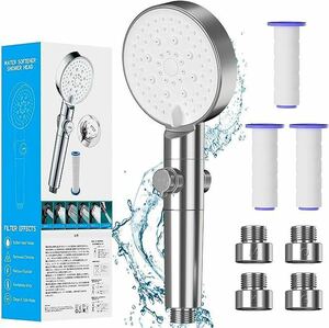  shower head . water salt element removal shower head increase pressure . water shower head 3ps.@ filter attaching 6 stair mode stop water button water pressure adjustment height washing power 