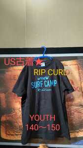 RIP CURL 140～150 サーフ ロゴプリTシャツ