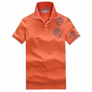  new goods *[....][ ventilation goods ] men's polo-shirt HYDROGEN Hydrogen short sleeves T-shirt orange -S