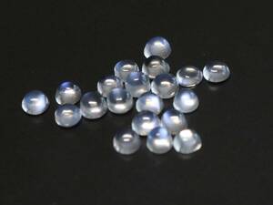 キレイ ブルームーンストーン 3-3.5mmラウンドカボション 20個 3.17ct