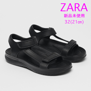 { внутренний стандартный | новый товар неношеный }ZARA KIDS TECHNICAL POOL SANDAL BLACK бассейн сандалии черный 21.0.