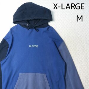 【完売モデル】X LARGE エクストララージ マルチカラー　パーカー　ネイビー