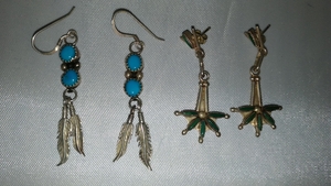  earrings silver Indian jewelry L.WAATSAro rain watsaLorraine Waatsa