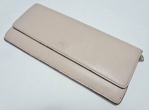 ■コーチ 長財布 かぶせ蓋 レザー ピンクベージュ COACH■