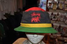 ユーズド 80年代 OLD STUSSY RASTA オールド ステューシー ラスタ ポークパイ ハット_画像1