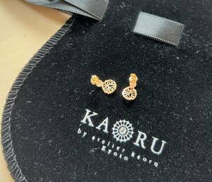 新品同様★KAORU ピアス　K10PG×K18 サークルレース　ラウンドピアス アトリエオオル★