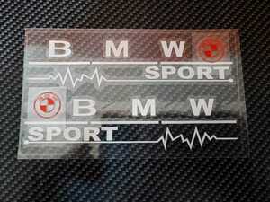BMW SPORT ドアミラー サイドミラー ウィンドウ ステッカー ２P 【銀白】MPerformance MSport MPower E46 E60 E90 F10 F20 F30 X12345678