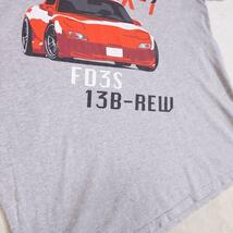 スポーツカーMAZDA RX-7 プリントTシャツ グレー 表記Lサイズ グレー 旧車 80937_画像4