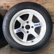 シ RAYS TE37 GRAVEL 14インチ 7J オフセット0 4H PCD114.3 4本 セット 185 60R14　ディレッツァ03G カプチーノ EA11R AE86 トレノ レビン_画像4