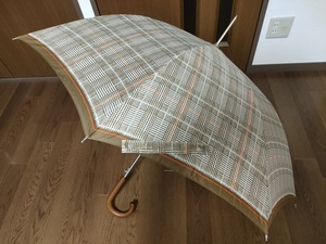  full ton FULTON tweed check umbrella long umbrella 