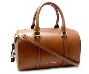 [ зеленый магазин ломбард ] Burberry сумка "Boston bag" машина f/ чай [ б/у ]