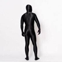 全身タイツ 超光沢 黒 男性女性兼用 Mサイズ ゼンタイ コスプレ ZENTAI レオタード ボディースーツ 仮装 イベント コスチューム 戦隊_画像2