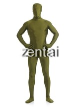 全身タイツ オリーブグリーン 男性女性兼用 Lサイズ ゼンタイ コスプレ ZENTAI レオタード ボディースーツ 仮装 コスチューム 戦隊_画像1