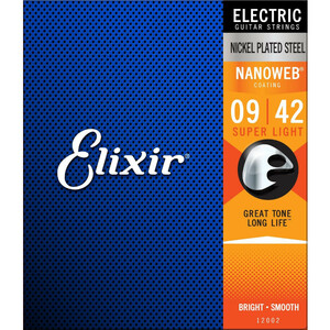 Elixir NANOWEBコーティング弦 ニッケルスチール弦 SUPER LIGHT .009-.042 エレクトリックギター弦 #12002