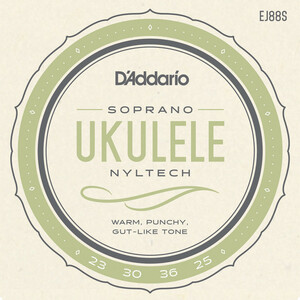 D'Addario Nyltech EJ88S .0230-.0250 Soprano ソプラノ用ホワイトナイルテック弦 ウクレレ弦