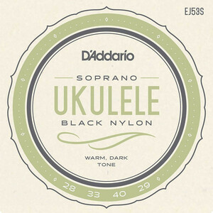 D'Addario Pro-Arte Rectified Black Nylon EJ53S .0280-.0290 Soprano ソプラノ用ブラックナイロン弦 ウクレレ弦