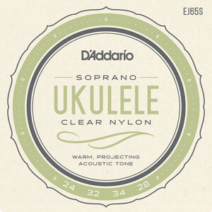 D'Addario Pro-Arte Nylon EJ65S .0240-.0280 Custom Extruded Ukulele/Soprano ソプラノ用クリアナイロン弦 ウクレレ弦