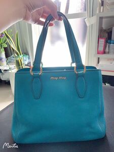 美品 ミュウミュウ MIUMIU 2WAY ハンドショルダーバッグ レザートートバッグ レザートートバッグ