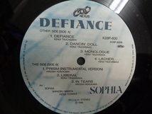 ソフィアSOPHIA/ディファイアンスDEFIANCE●帯付LP　布製バック・ステージ・パス付き_画像8