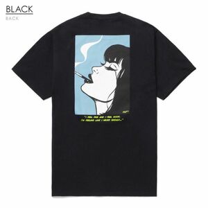 ハフ　HUF tシャツ 半袖　半袖シャツ　カットソー　シャツ バックプリント　 Tee タバコ　シャツ　ブラック　半袖tシャツ 