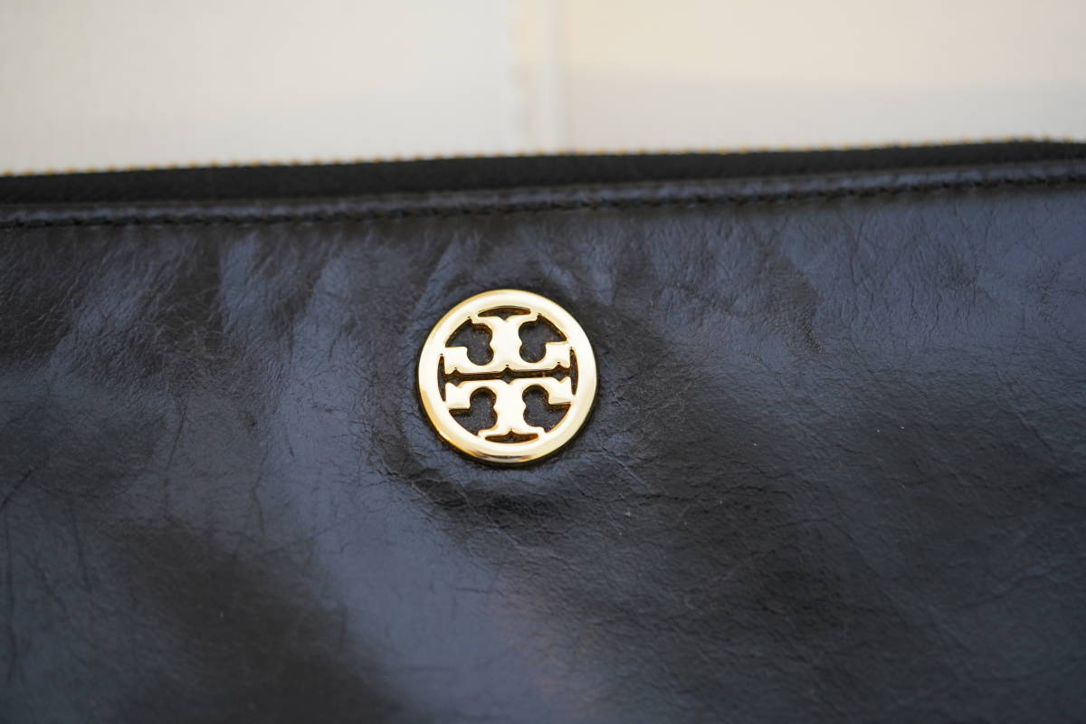 トリーバーチ TORY BURCH 長財布 黒 本革 レザー ラウンドファスナー 財布_サムネイル画像2