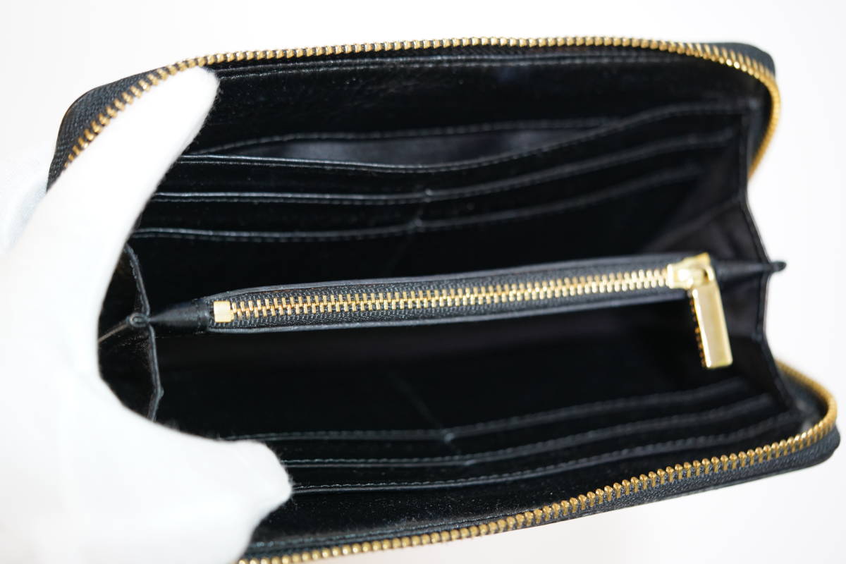 トリーバーチ TORY BURCH 長財布 黒 本革 レザー ラウンドファスナー 財布_サムネイル画像5