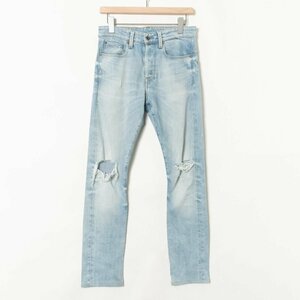 G-Star RAW ジースター ロゥ ダメージ加工 デニムパンツ ジーンズ ボトムス 3301 綿 コットン ライトブルー 青 カジュアル