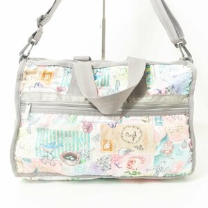 LeSportsac レスポートサック 2WAY ショルダーバック ボストンバッグ グレー ピンク グリーン カラフル ナイロン 鳥柄 レディース bag 鞄