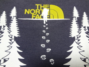 紺XL THE NORTH FACE 2011SS ゼビオ限定 FOREST TEE NT34184X 半袖Tシャツ ネイビー×イエローXLサイズ ロゴプリント ザ・ノース・フェイス