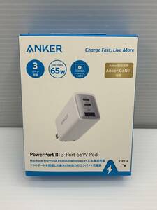 115-KE1098-60s ANKER アンカー 3ポート 急速充電器 Power PortⅢ 3-Port 65w Pod 未開封品