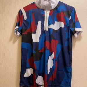 新品★カラフル★幾何学模様★総柄★ポロシャツ★ゴルフウエア★ユニセックス★L