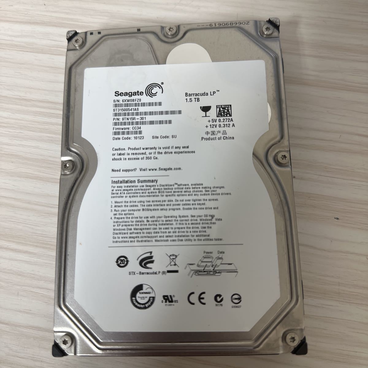 SEAGATE ST31500541AS (1.5TB SATA300 5900) オークション比較 - 価格.com