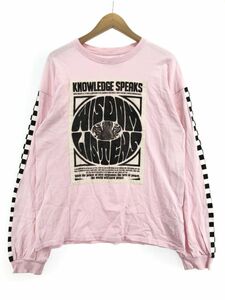 jouetiejueti checker long T-shirt sizeM/ pink #* * dhc1 lady's 