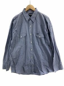 Wrangler ラングラー チェック シャツ sizeM/ブルー ◇■ ☆ dhc1 メンズ