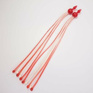 Handelbar streamers -SUPERFLEX balls- red/white バーエンドタッセル ストリーマー VESPA Lambretta ベスパ ランブレッタ 50s 100s et3