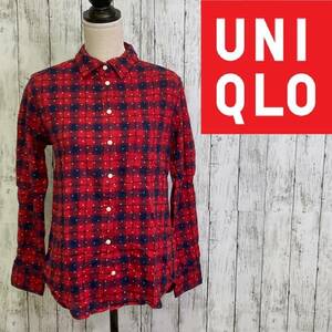 UNIQLO★ユニクロ★フランネル プリント シャツ★サイズL　12-310