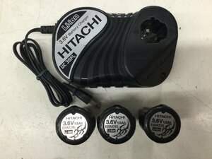 【中古品】日立工機 3.6v1.5Ah電池x3+充電器セット EBM315x3+UC3SFL　ITBOQA0RQ1DX