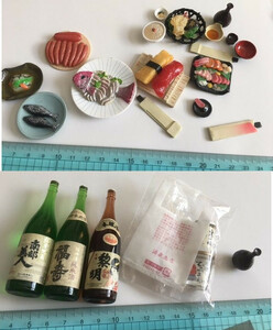 お酒　日本酒　つまみ　刺身　お寿司　天ぷら　セット　ドールハウス ミニチュアフィギュア　リーメント