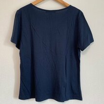 Laura Ashley ローラアシュレイ 刺繍柄 Tシャツ L 紺 レディース 夏 美品_画像6