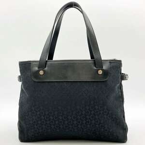 CELINE セリーヌ トートバッグ ハンドバッグ Cマカダム ブラック 黒 ナイロン×レザー レディース ファッション CE00/22 USED 中古