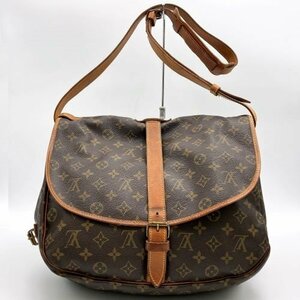 LOUIS VUITTON ルイ・ヴィトン ソミュール35 M42254 モノグラム ショルダーバッグ ブラウン モノグラムキャンバス レディース