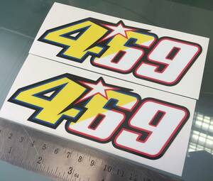 送料無料 Nicky HAYDEN Rossi 469 46 69 Sticker Decal ヘルメット ステッカー シール デカール 150mm x 55mm 2枚セット