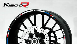 送料無料 BMW K1200R motorcycle wheel decals 12 rim stickers ステッカー シール デカール ホイル ホイール 12枚セット