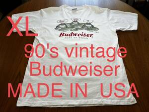 ① 90's vintage Budweiser Tシャツ　カエル　バドワイザー　ヴィンテージ 爬虫類　アメリカ製　シングルステッチ　MADE IN USA