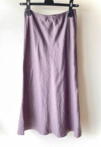 アニエスベー "agns b." ロングスカート リネン 薄紫