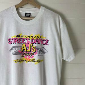 90s USA製 白 プリントTシャツ 半袖Tシャツ SCREEN STARS スクリーンスターズ アメリカ製 古着 vintage ヴィンテージ ストリート ダンス