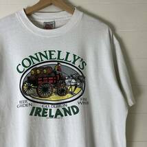 80s USA製 白 プリントTシャツ 半袖Tシャツ ONEITA オニータ アメリカ製 古着 vintage ヴィンテージ XLサイズ アイルランド シングル_画像1