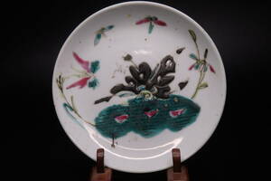 [.] China fine art /. new . overglaze enamels plate < Kiyoshi fee end . virtue . kiln . tea utensils . tea utensils Tang thing 