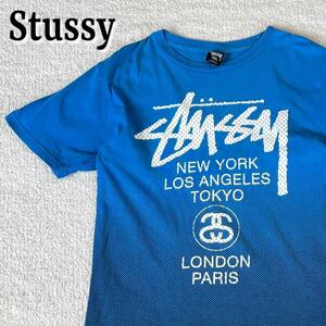 stussy ステューシー ブルー ワールドツアー ストックロゴ SSリンク